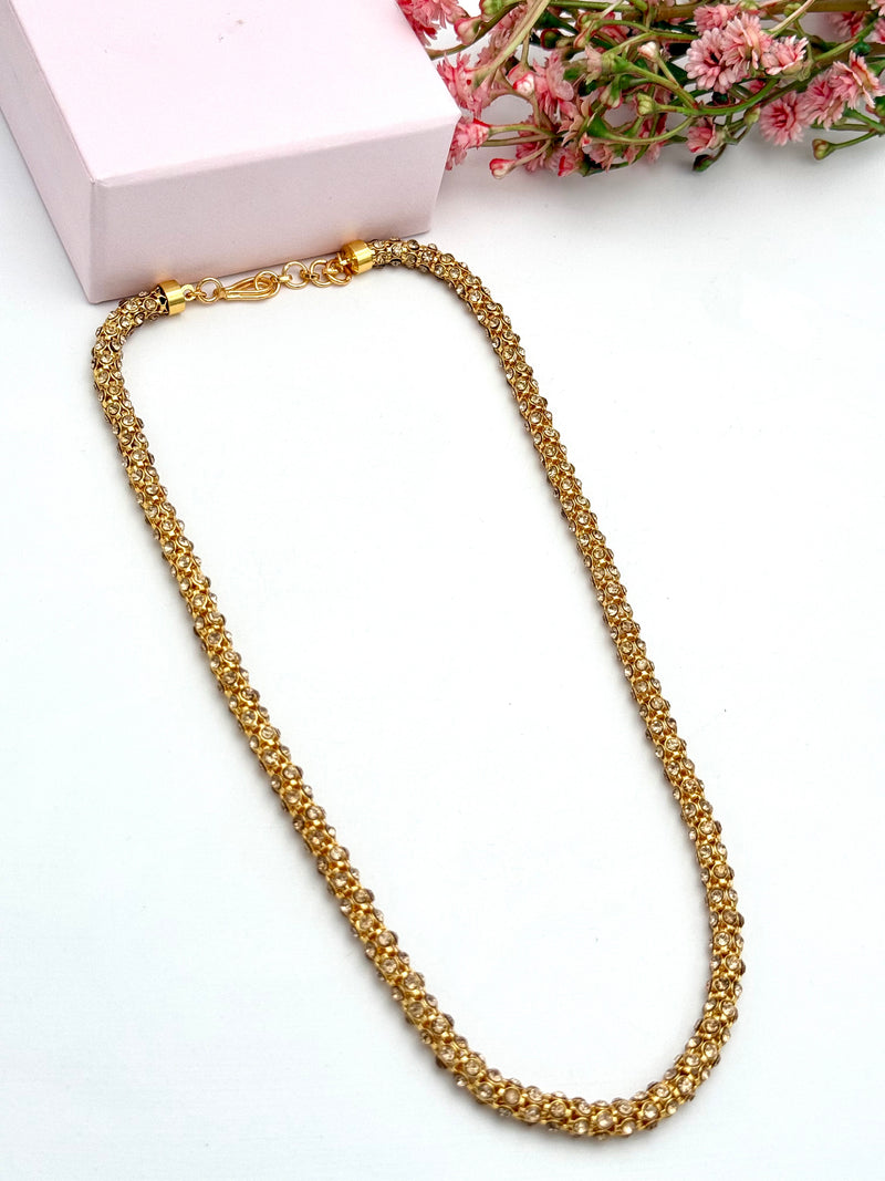 Gold-Tone Crystal Chain Mala