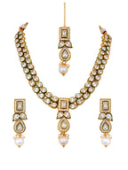 Nandini Pearl & Emerald Kundan Necklace Set