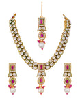 Kavya Ruby Pearl Kundan Necklace Set