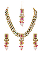 Kavya Ruby Pearl Kundan Necklace Set