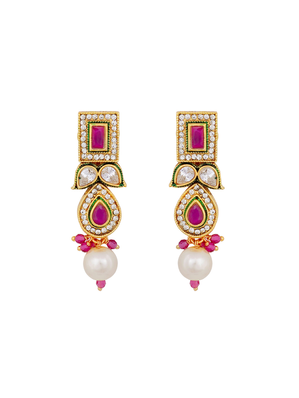 Kavya Ruby Pearl Kundan Necklace Set