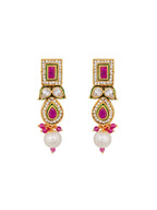 Kavya Ruby Pearl Kundan Necklace Set