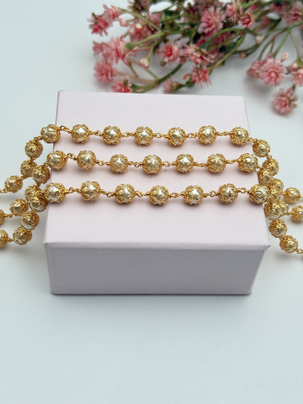 Golden Pearl Layered Mala