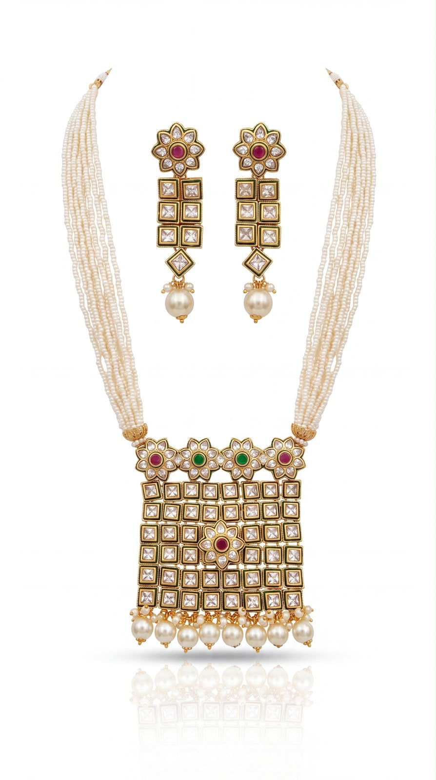 Royal Pearl Kundan Necklace Set