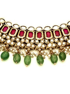 Green Bead Kundan Necklace
