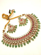Green Bead Kundan Necklace