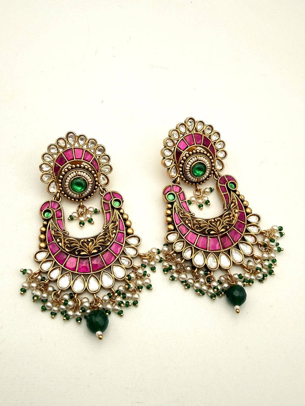 Emerald Royale Kundan Ear Cuffs