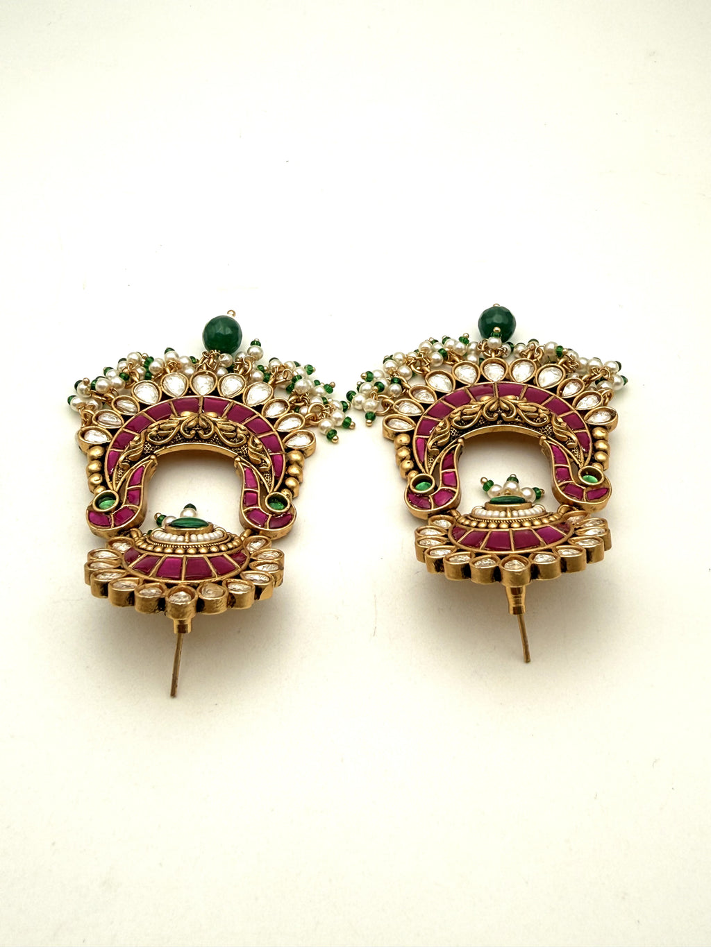 Emerald Royale Kundan Ear Cuffs