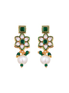 Emerald Green Kundan Polki Necklace Set