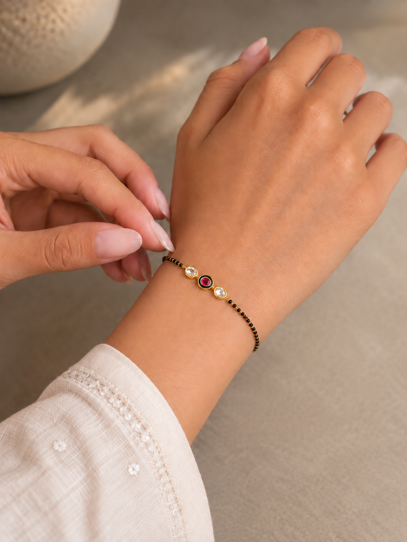 Rangoli Noir Mangalsutra Bracelet
