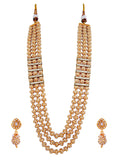 Aaradhya Pearl & Crystal Three-Layer Necklace Set