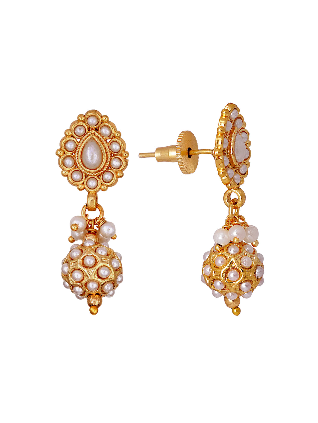 Aaradhya Pearl & Crystal Three-Layer Necklace Set