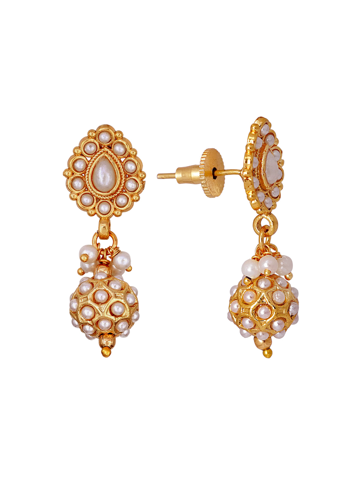 Aaradhya Pearl & Crystal Three-Layer Necklace Set