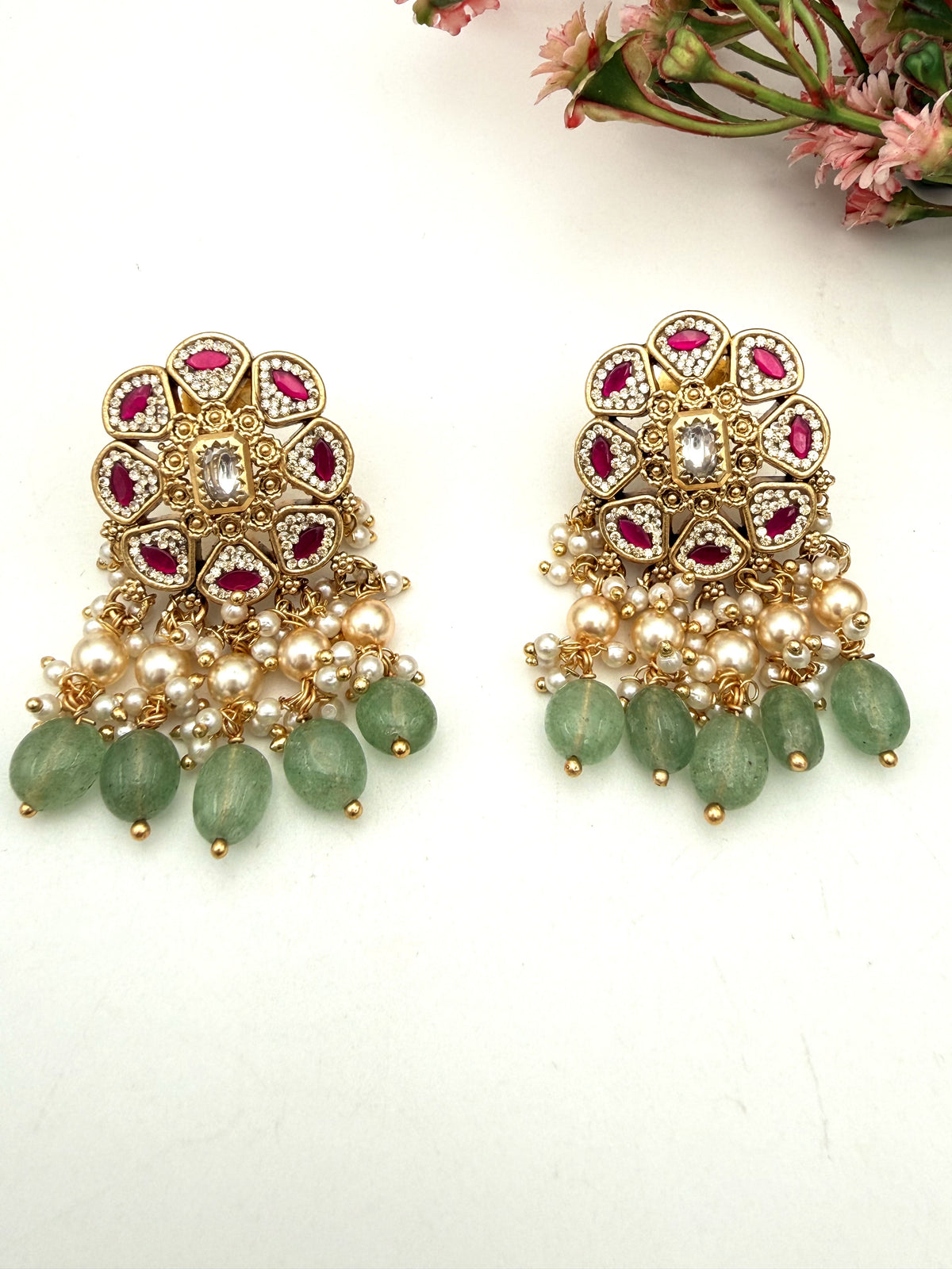 Green Stone Kundan Choker Set