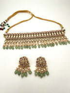 Green Stone Kundan Choker Set