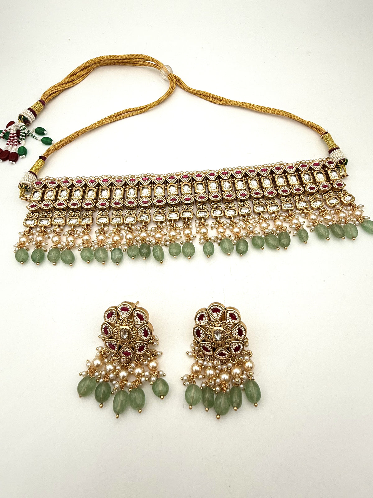 Green Stone Kundan Choker Set