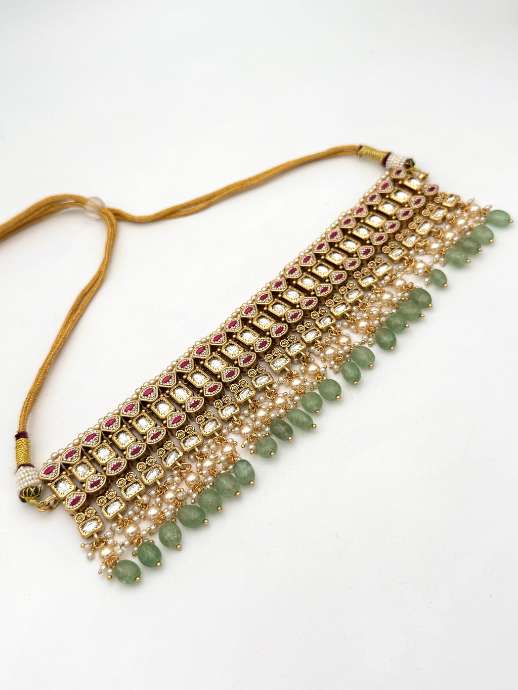 Green Stone Kundan Choker Set