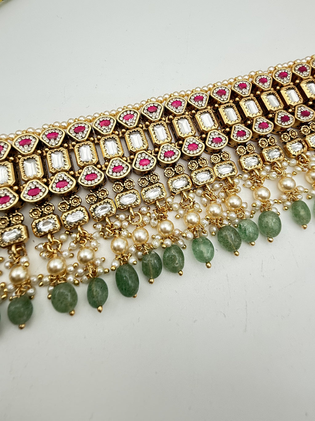 Green Stone Kundan Choker Set