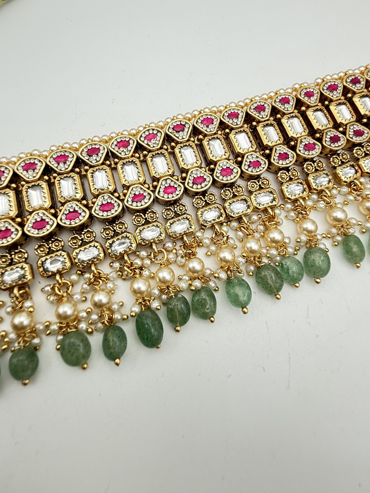 Green Stone Kundan Choker Set