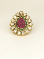 Royal Ruby & Emerald Kundan Ring