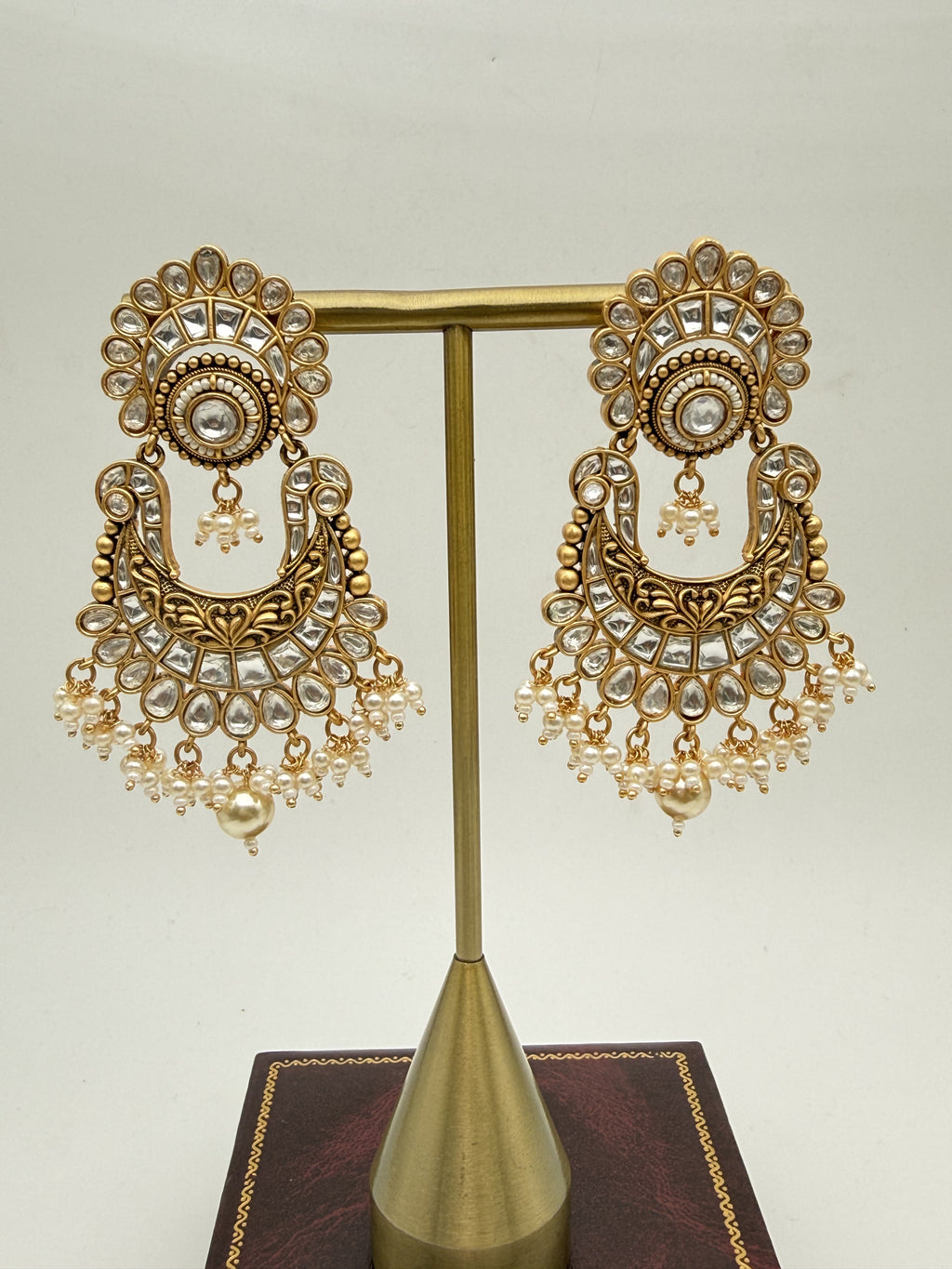 Pearl Kundan Royal Ear Cuffs