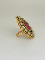Royal Ruby & Emerald Kundan Ring