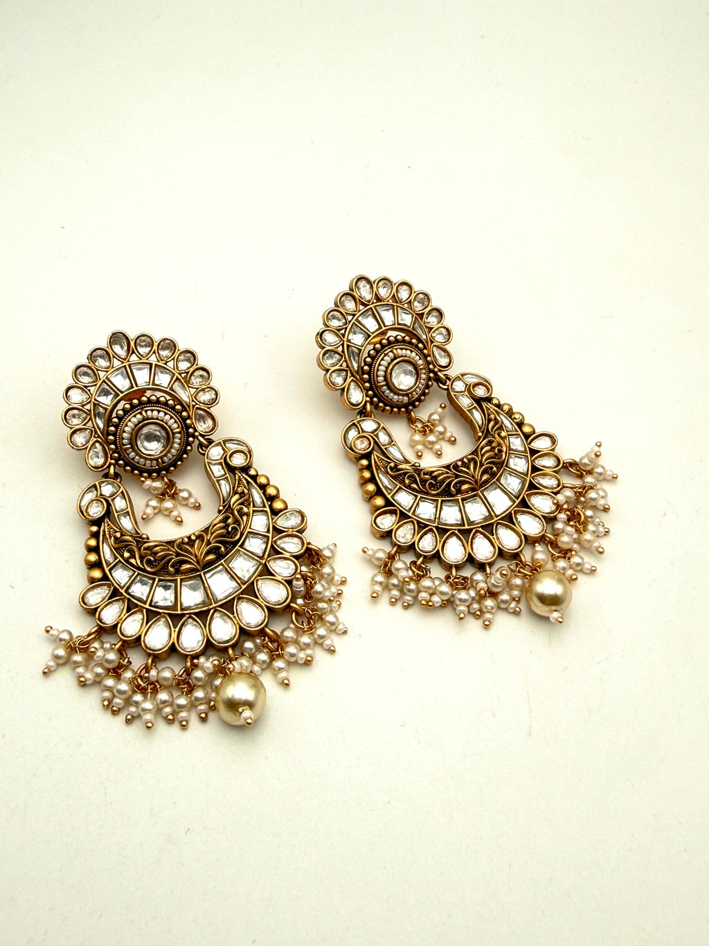 Pearl Kundan Royal Ear Cuffs