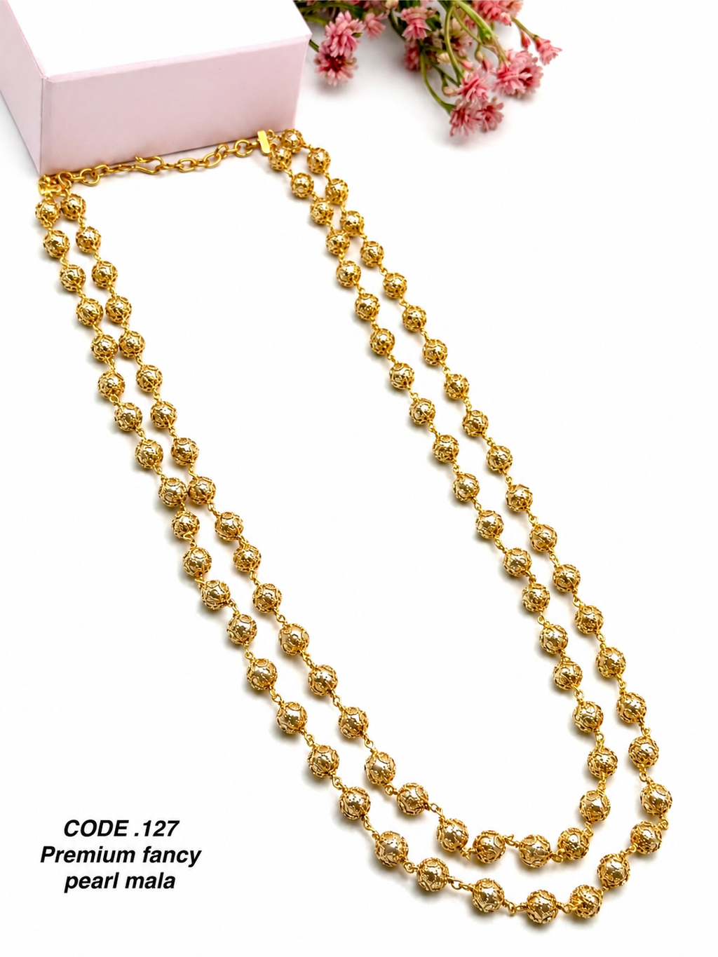 Premium Golden Pearl Fancy Mala