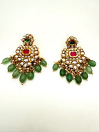 Green Pearl Kundan Necklace Set