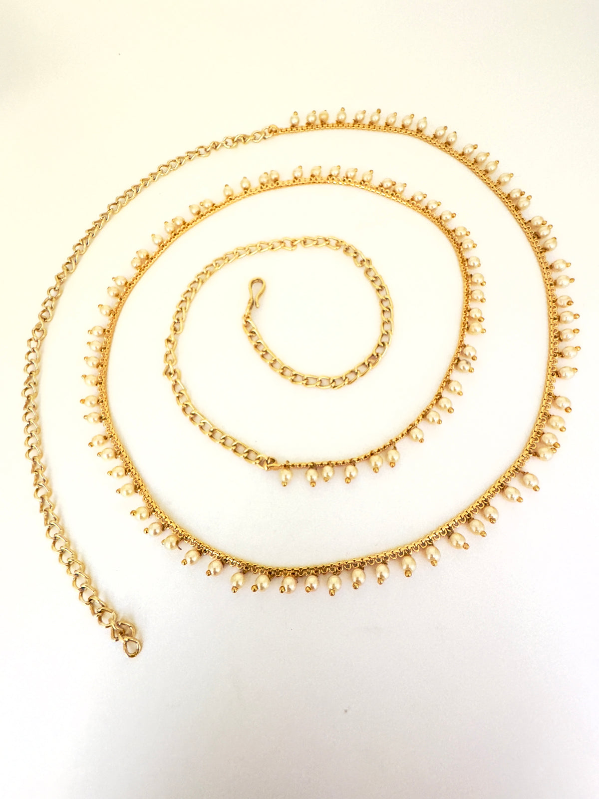 Pearl Beaded Golden Kamarbandh (Waist Belt)