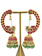 Emerald Ruby Jhumka Ear Cuffs