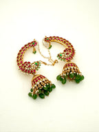 Emerald Ruby Jhumka Ear Cuffs