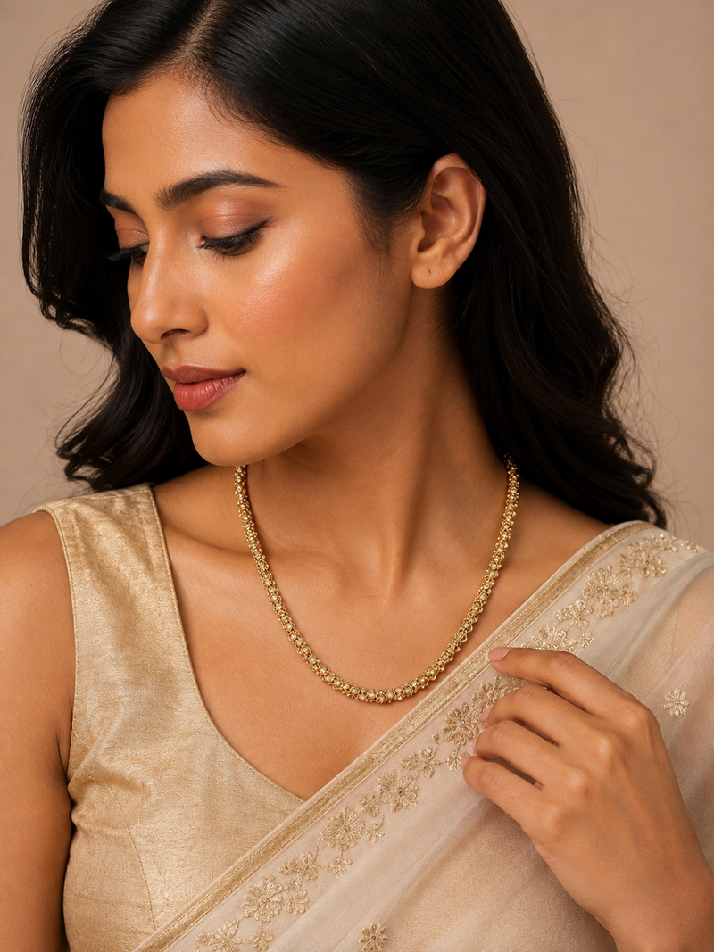 Gold-Tone Crystal Chain Mala