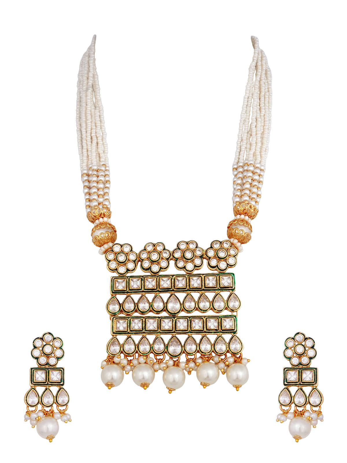 Royal Pearl Kundan Polki Choker Necklace Set