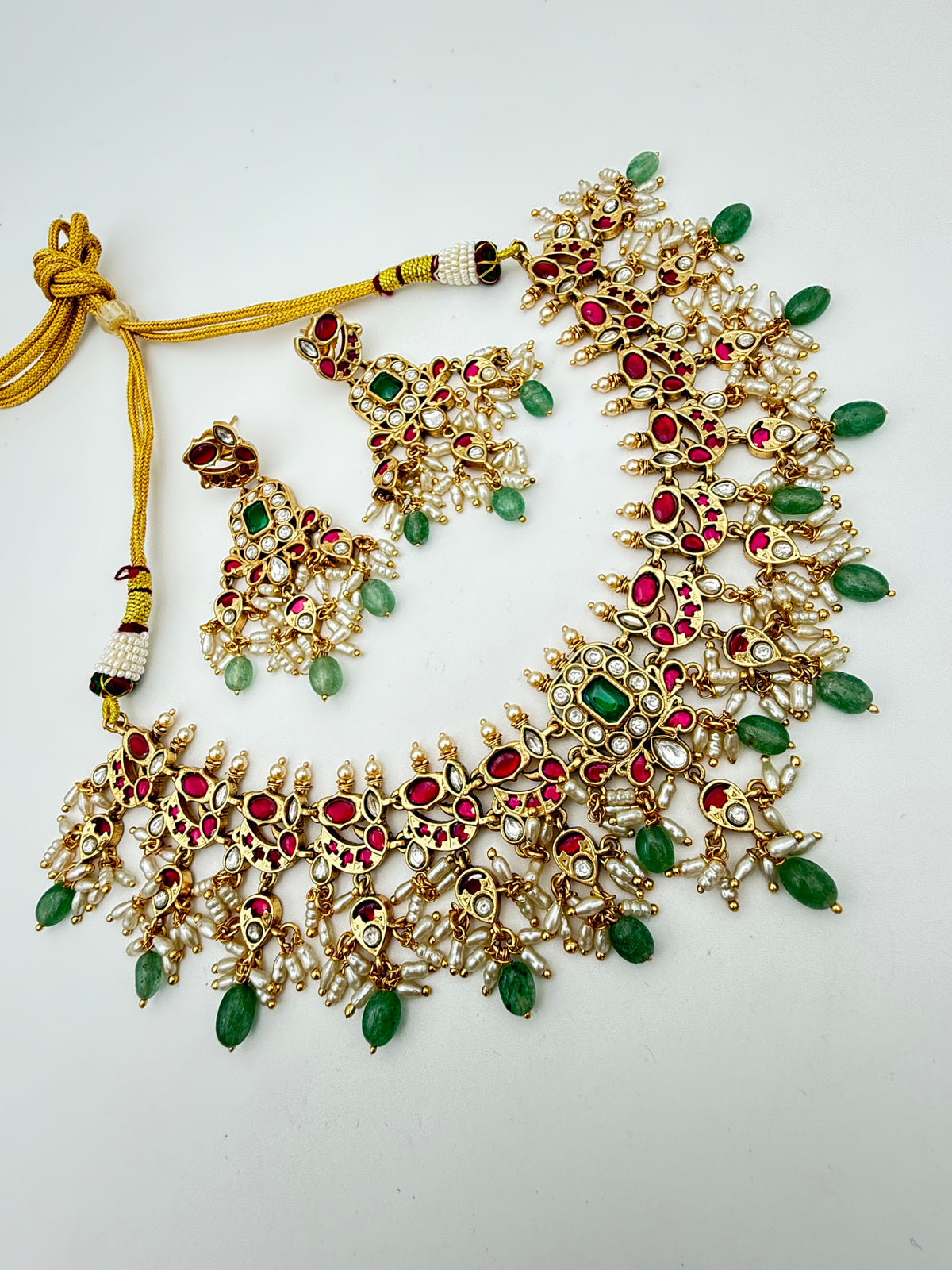 Ruby Green Kundan Necklace