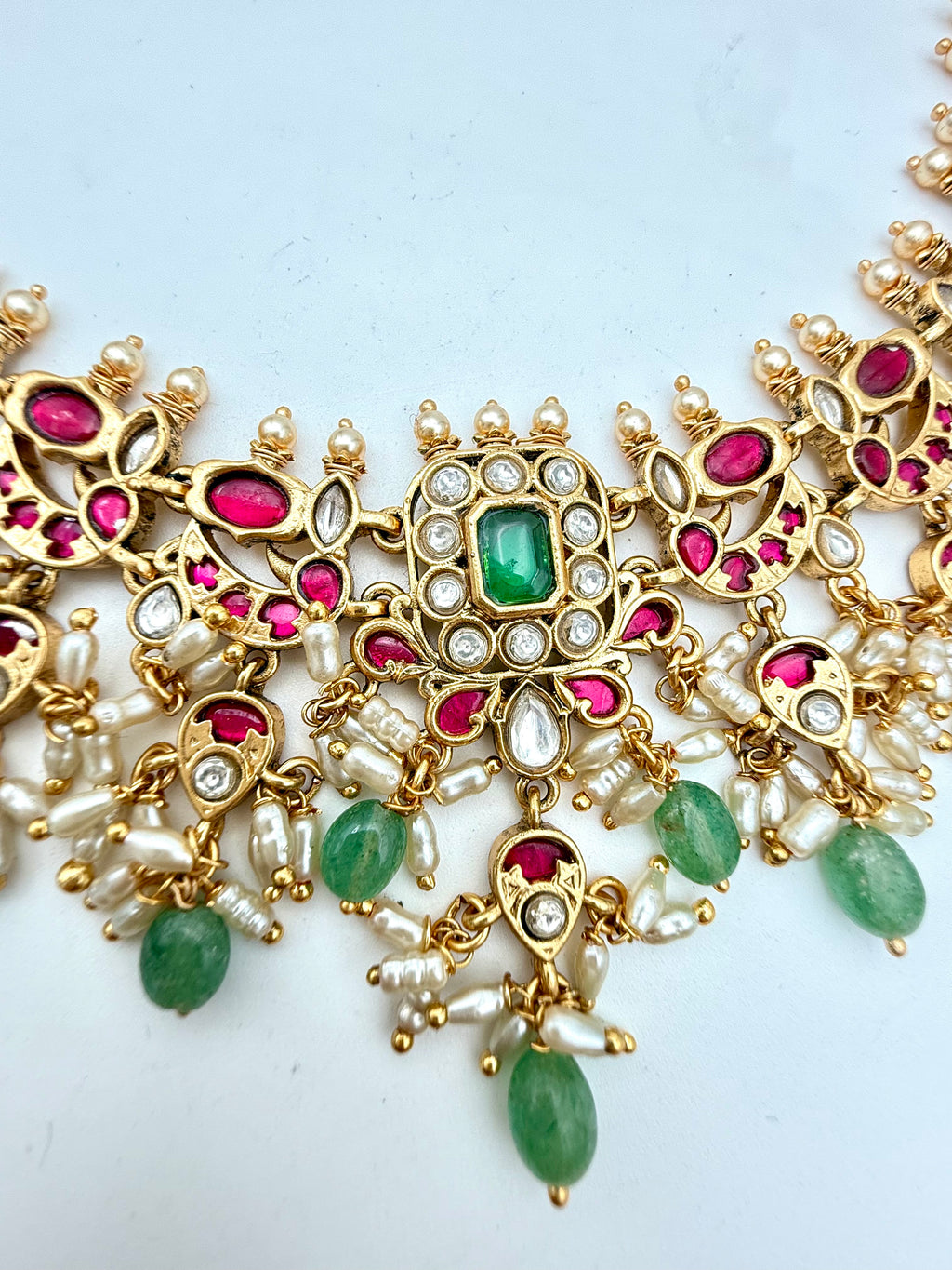 Ruby Green Kundan Necklace