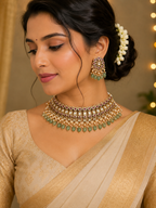 Green Stone Kundan Choker Set