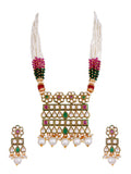Multicolor Pearl Kundan Polki Necklace Set