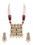 Multicolor Pearl Kundan Polki Necklace Set