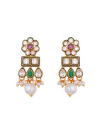 Multicolor Pearl Kundan Polki Necklace Set
