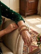 Royal Ruby & Green Kundan Bangles