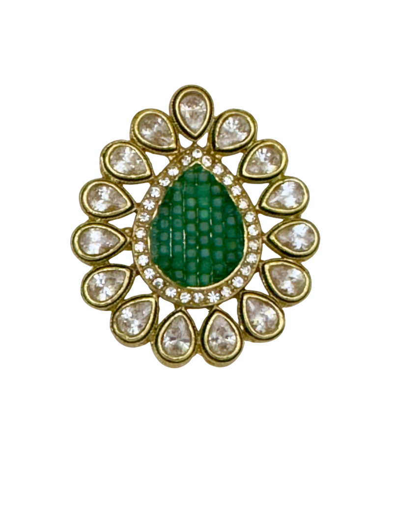 Emerald Floral Ring
