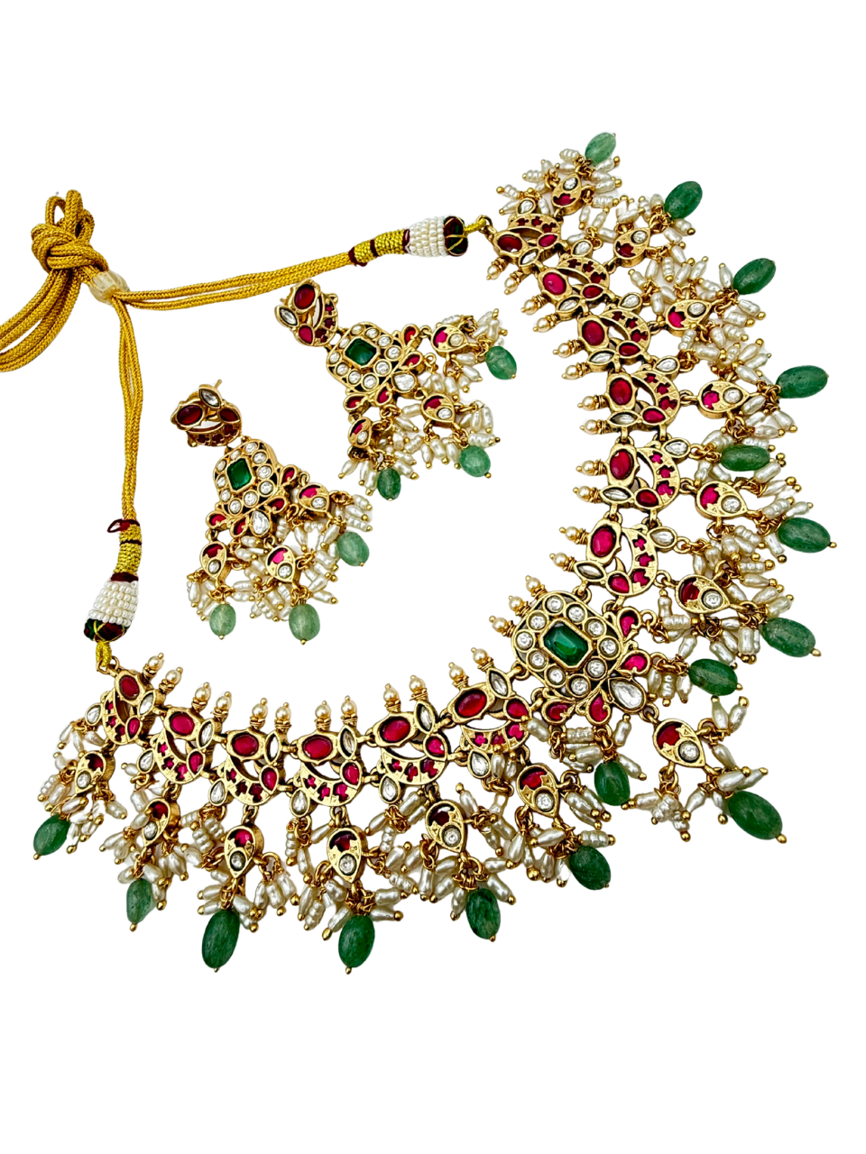 Ruby Green Kundan Necklace