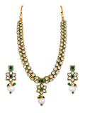 Emerald Green Kundan Polki Necklace Set