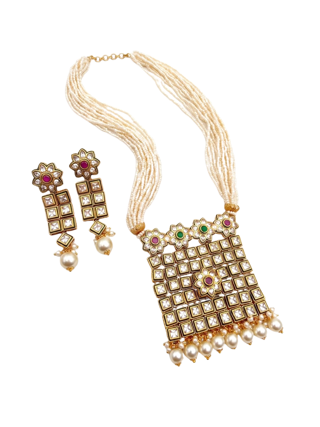 Royal Pearl Kundan Necklace Set