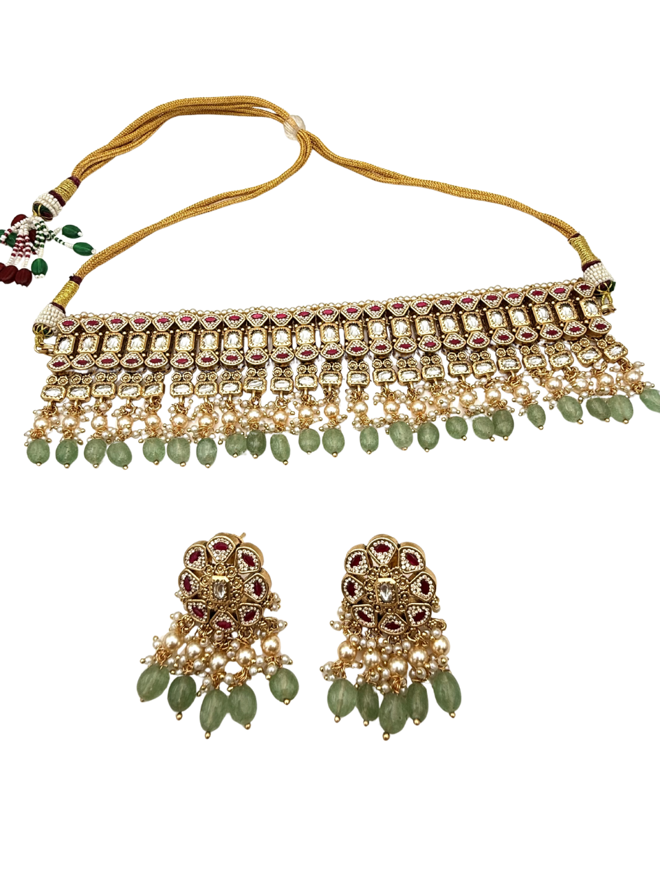 Green Stone Kundan Choker Set