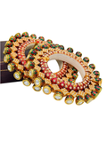 Royal Ruby & Green Kundan Bangles