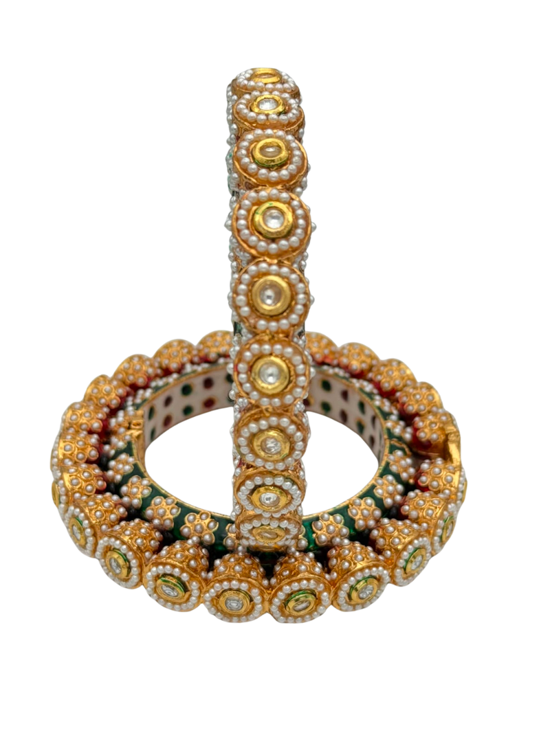 Royal Kundan Pearl Bangles