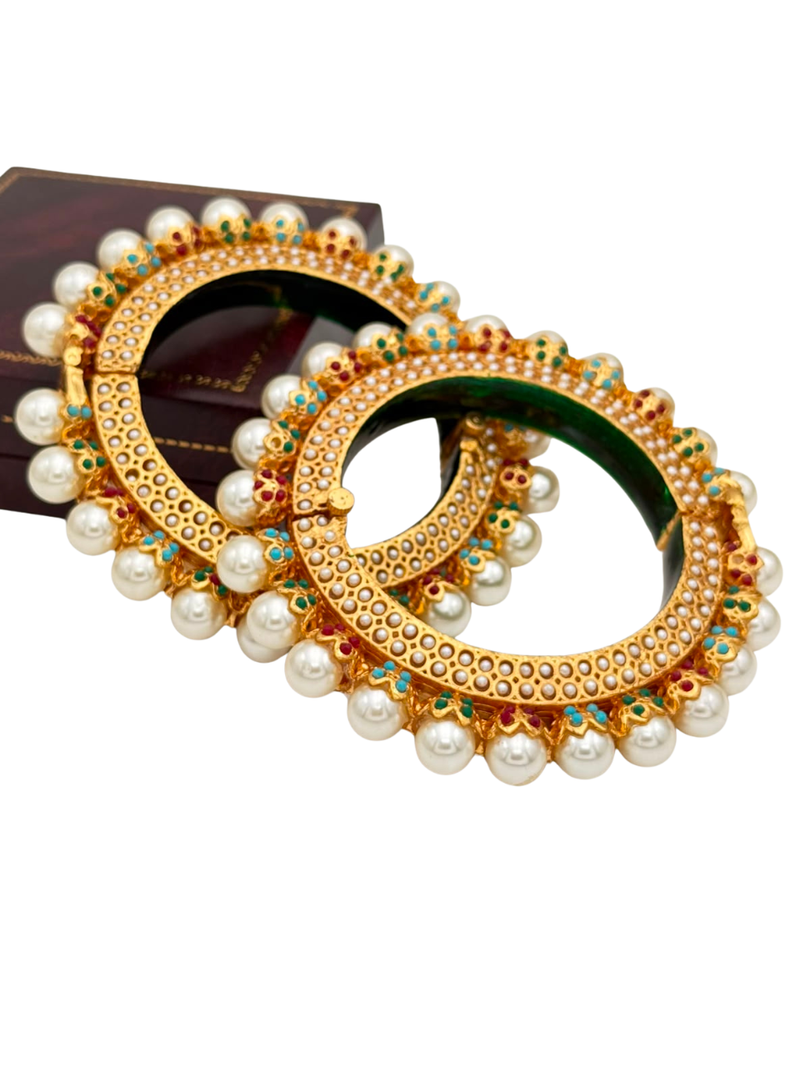 Pearl Kundan Bangles