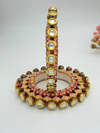 Royal Ruby & Green Kundan Bangles
